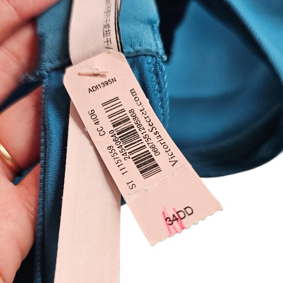 Victoria's Secret Body By Victoria Lined Demi Bra, Blue, Size 34DD, NWT - Picture 4 of 6